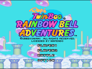 Pop'n TwinBee title screen for Super Nintendo